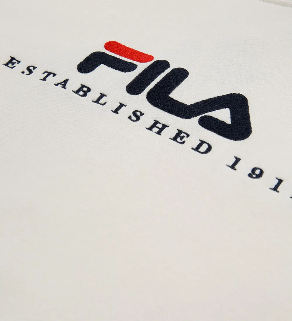 Børn Fila Hættetrøjer|Hættetrøje - Carisio - Egret m. Logo