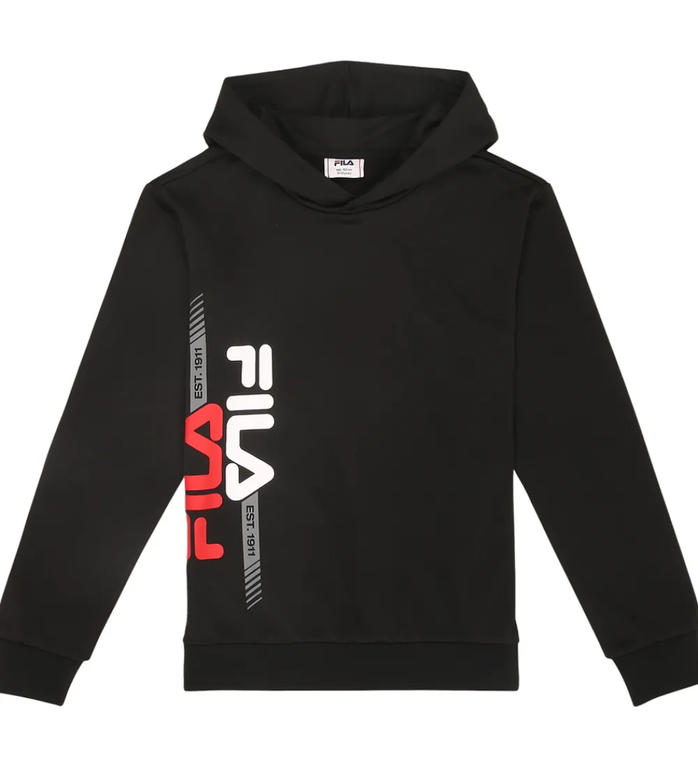 Børn Fila Hættetrøjer|Hættetrøje - MoriMondo - Sort m. Logo