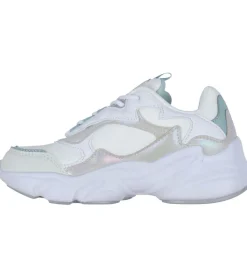 Børn Fila Børnesko Og Babysko>Sko - Collene Logo - Hvid/Silver/Blue Haze