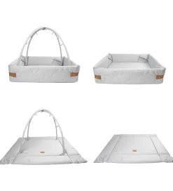 Filibabba Babylegetøj|Aktivitetsstativer>Aktivitetsnest - Soft Quilt - Pearl Blue