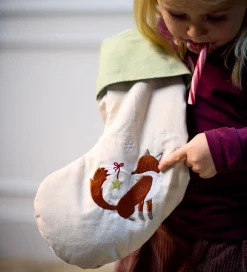 Børn Filibabba Dekoration|Børneværelset>Broderet Julesok - Wonderful Winter - Ræv