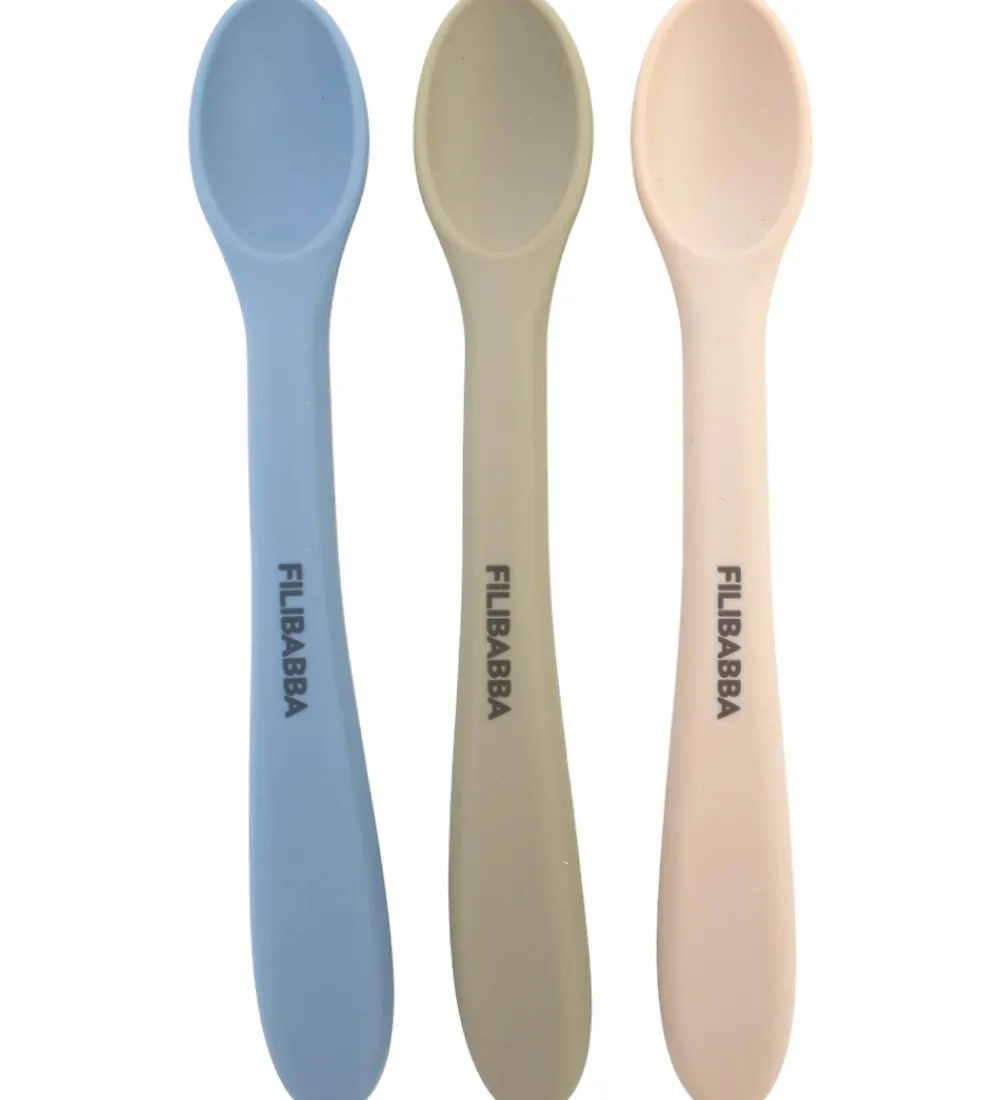 Børn Filibabba Spisetid|Børnebestik>Skeer - 3-pak - Silikone - Ocean Mix