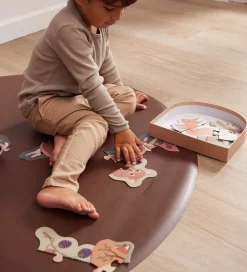 Filibabba Gulvtæpper|Skridsikkert Stoleunderlag - PU-læder - 110 cm - Brun