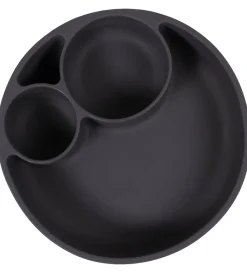 Filibabba Tallerkener>Tallerken - Silikone - Ruminddelt - Stone Grey