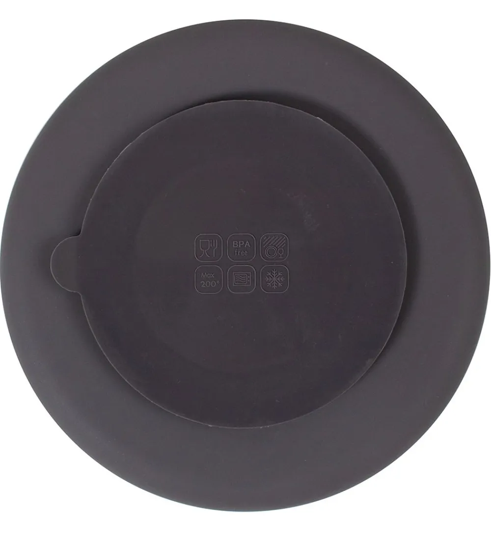 Filibabba Tallerkener>Tallerken - Silikone - Ruminddelt - Stone Grey