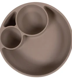 Filibabba Tallerkener|Tallerken - Silikone - Ruminddelt - Warm Grey