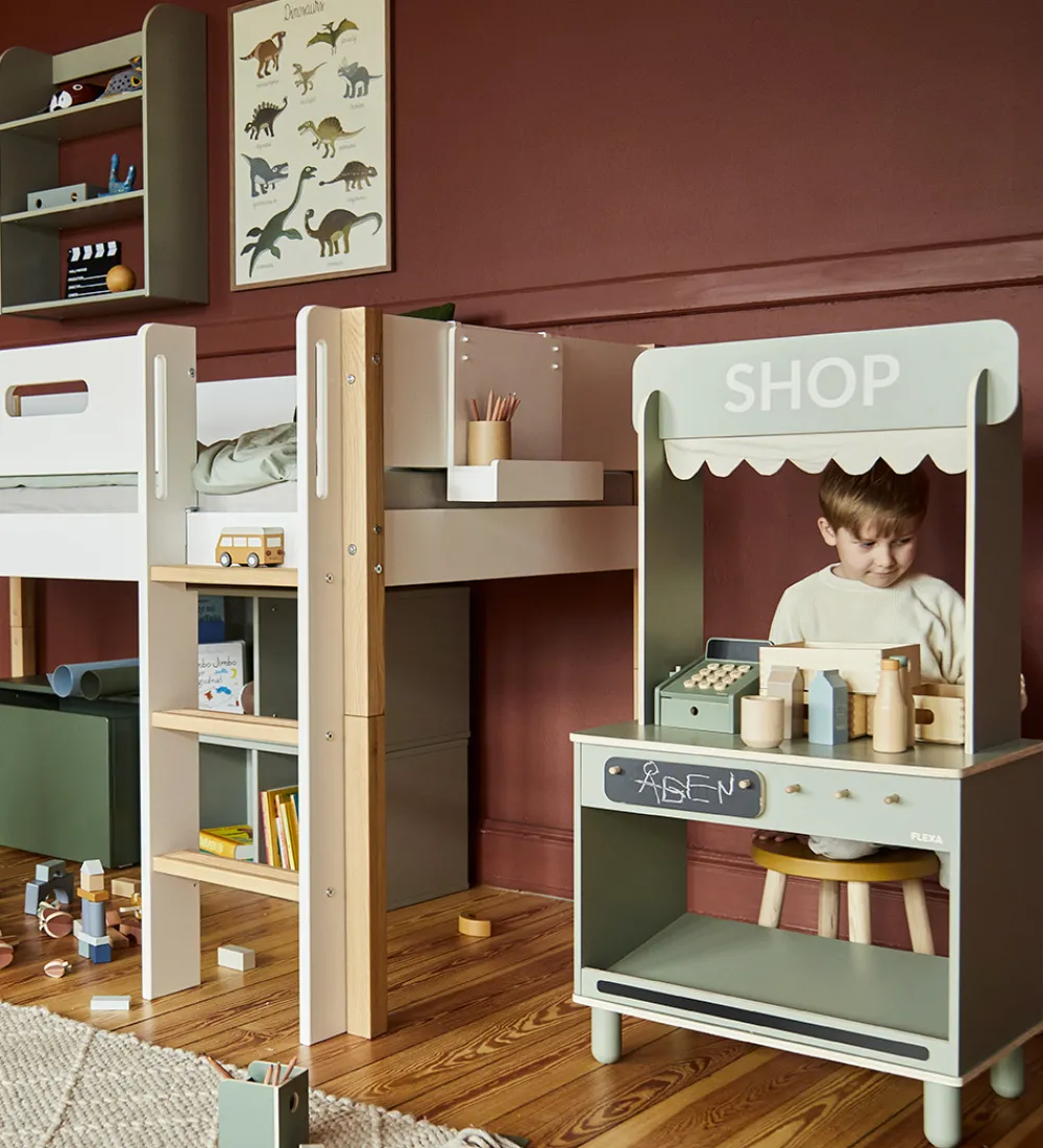Flexa Trælegetøj|Legekøkken Og Legemøbel>Butik og Café - Træ - Play - Natural Green