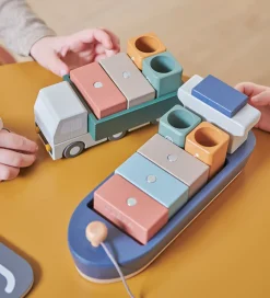 Flexa Trælegetøj></noscript>Containerskib - Træ - Play - 6 Dele - Multi