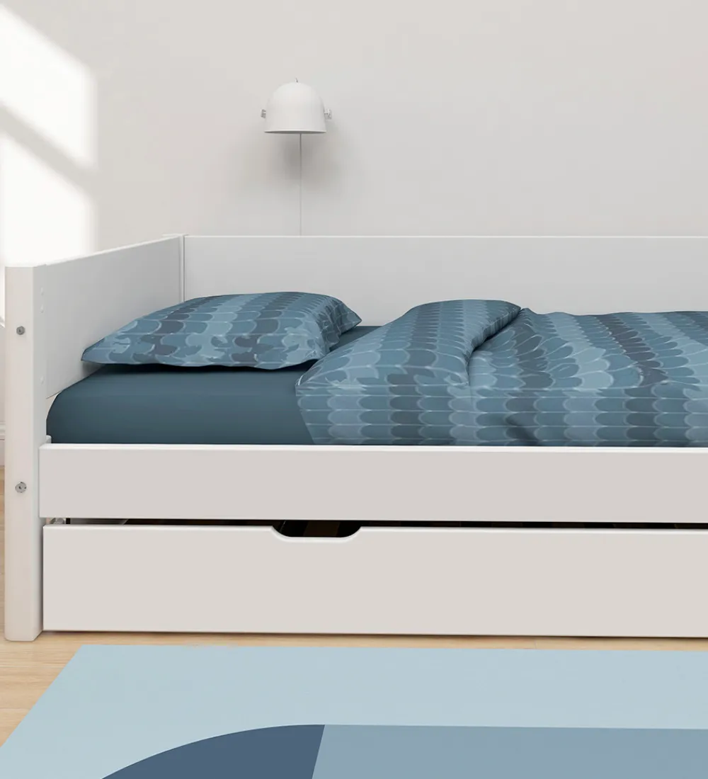 Flexa Senge|Enkeltseng m. Udtræksfunktion - 210x101x66,5 cm - Hvid