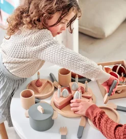 Flexa Legekøkken Og Legemøbel|Play Køkkensæt - Gryde og Pande - Greenish/Naturalwood