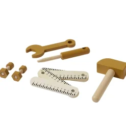 Flexa Legeværktøj|Play Værktøjssæt - 8 stk - Mustard/Naturalwood