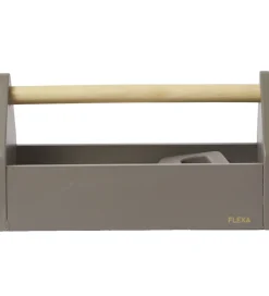 Flexa Trælegetøj|Legeværktøj>Værktøjskasse - Træ - Play - 4 Dele - Dusty Brown/Birch Pl