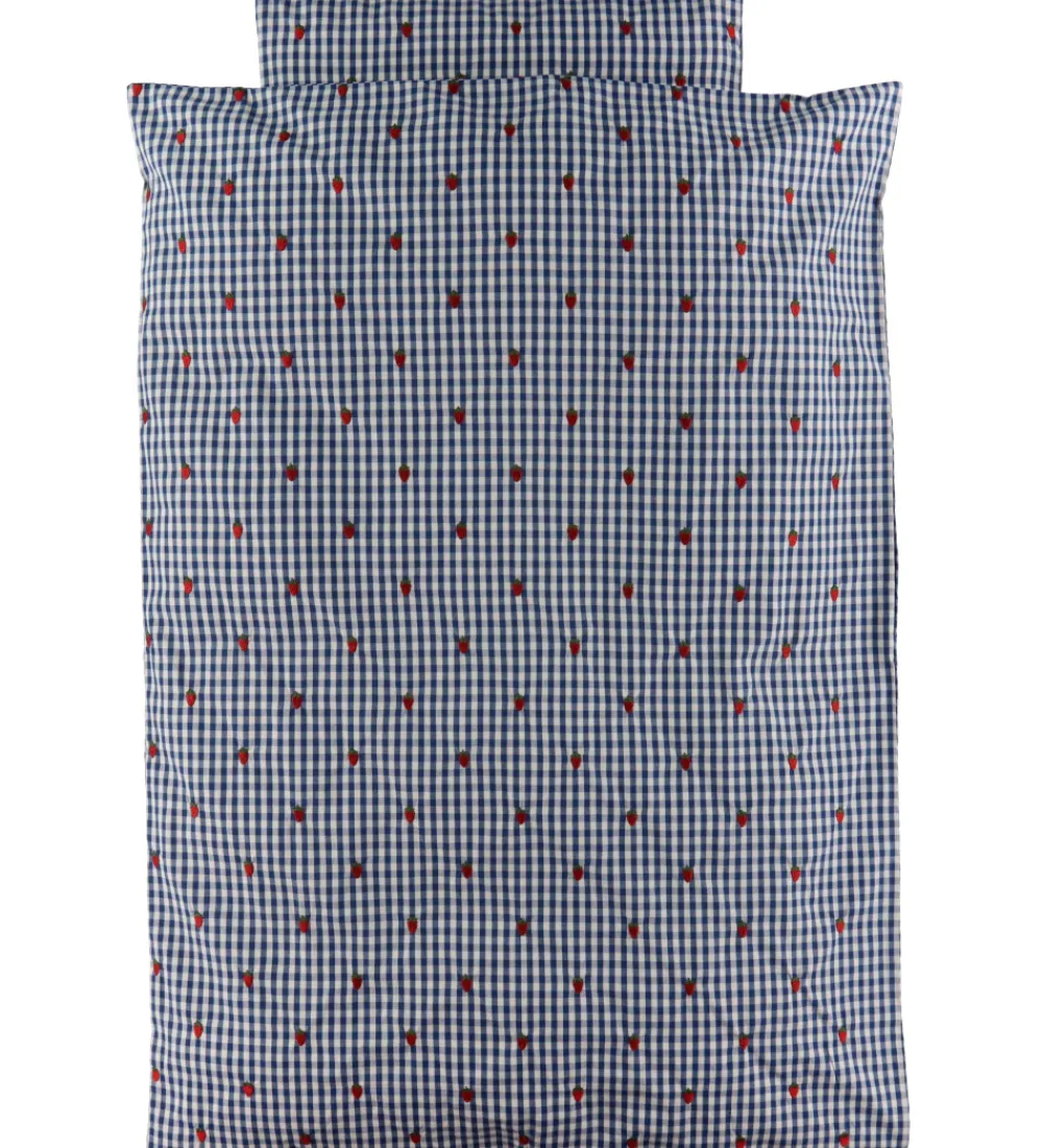 Flöss Sengetøj|Sengetøj - Baby - Nolly - Berry blue check