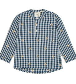 Børn Flöss Skjorter>Skjorte - Olivian - Bee blue check