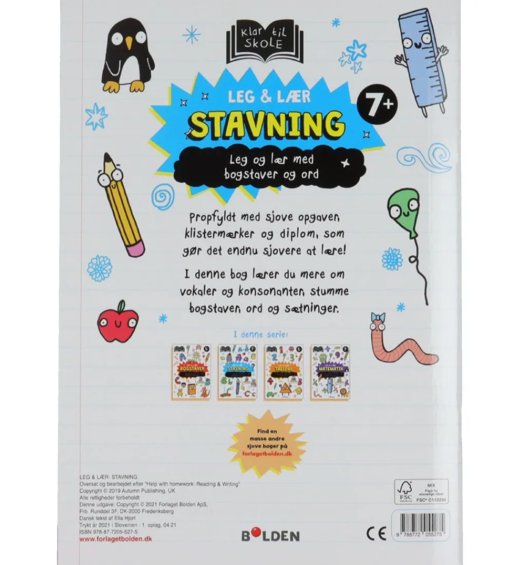 Forlaget Bolden Læringsbøger|Aktivitetsbog - Leg og Lær: Stavning - Dansk