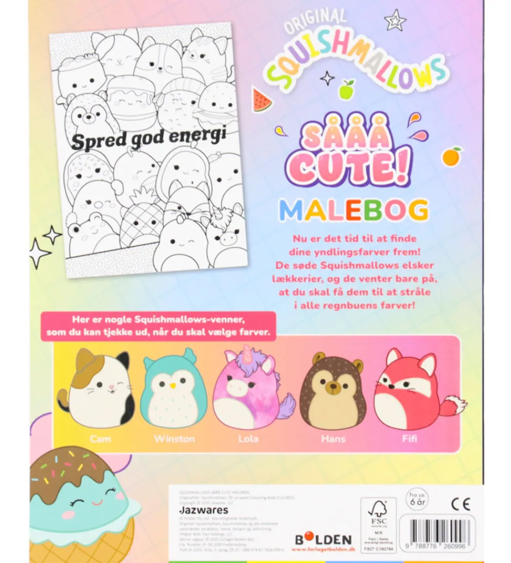 Forlaget Bolden Malebog|Kreativ Leg|Malebog - Sååå Cute! - Original Squishmallows