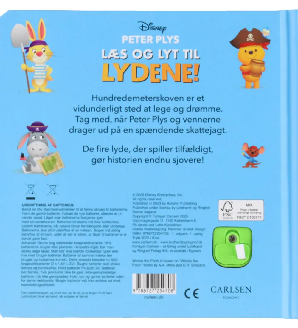 Forlaget Carlsen Bøger|Bog m. Lyd - Peter Plys - Læs Og Lyt Til Lydene