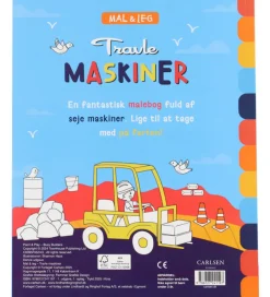 Forlaget Carlsen Malebog|Kreativ Leg|Malebog - Mal Og Leg - Travle Maskiner