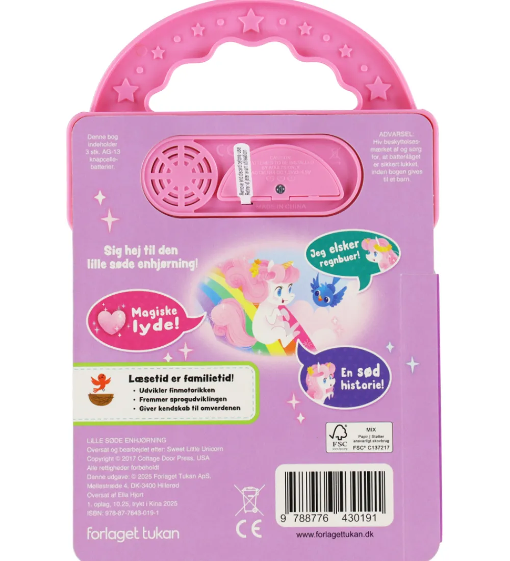 Forlaget Tukan Bøger|Bog m. Lyd - Lille Søde Enhjørning - DA