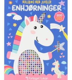 Forlaget Tukan Malebog|Kreativ Leg|Malebog m. Juveler - Enhjørning - DA