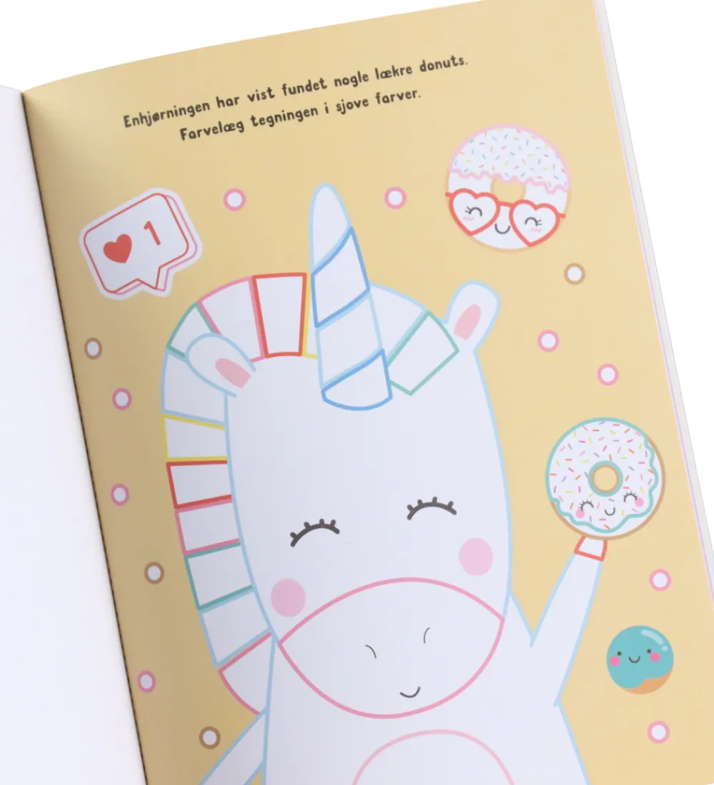 Forlaget Tukan Malebog|Kreativ Leg|Malebog m. Juveler - Enhjørning - DA
