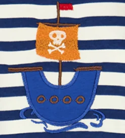 Børn Freds World Sommerdragter|Sommerdragt - Stripe applique - Almond/ Navy