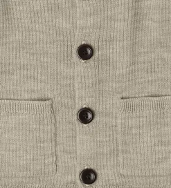 Børn FUB Striktrøjer>Cardigan - Rib - Strik - Uld - Oat Melange