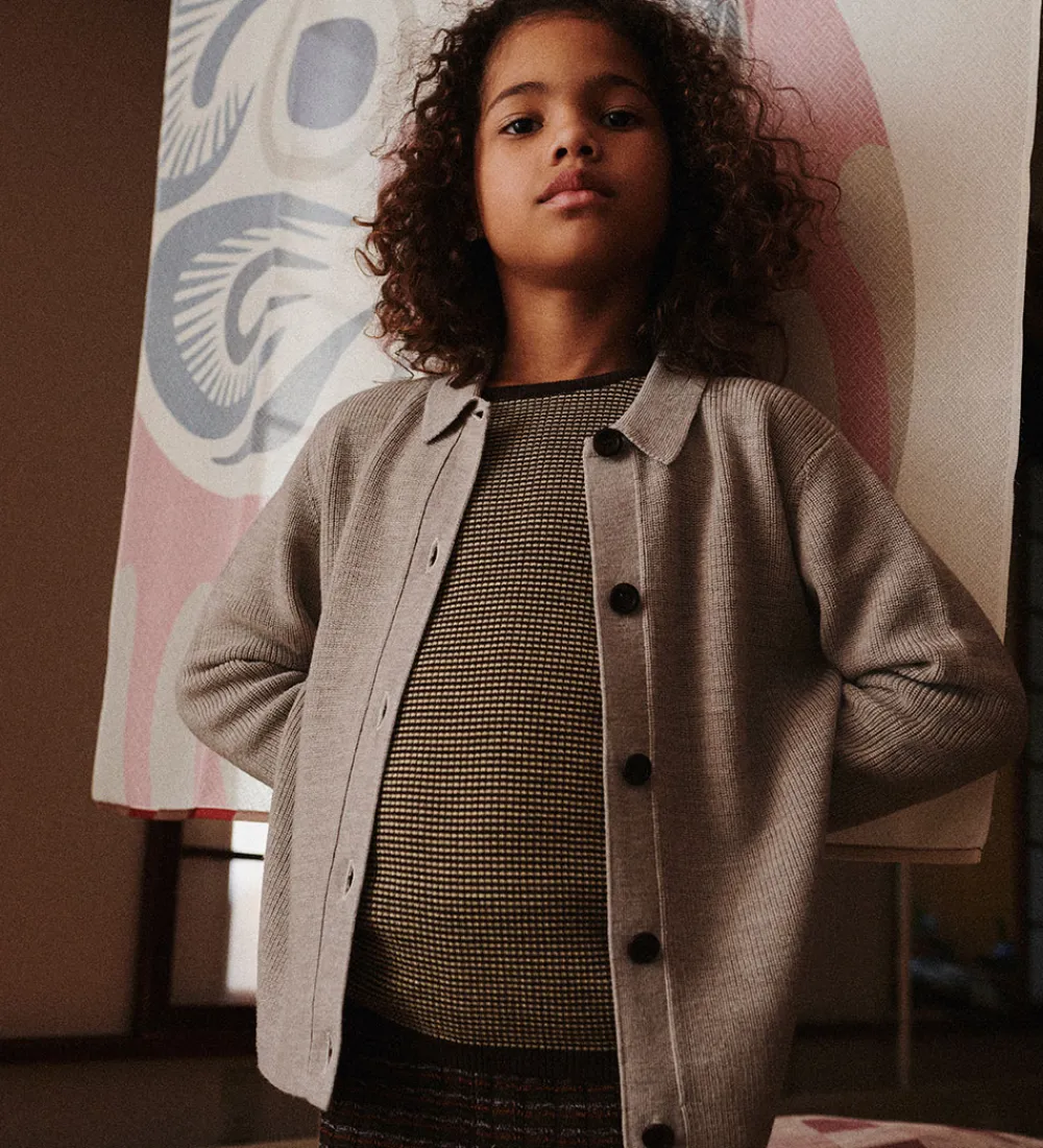 Børn FUB Striktrøjer|Cardigan - Strik - Uld - Oat Melange