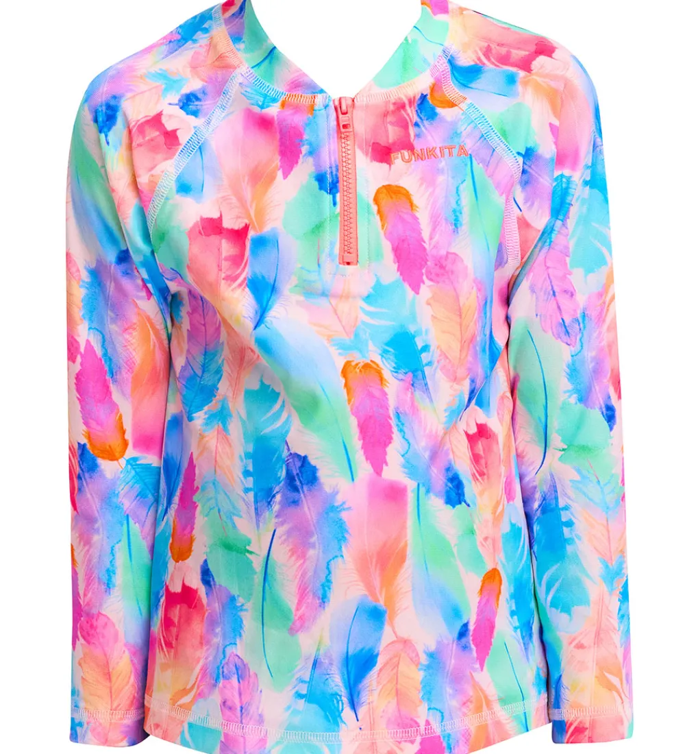 Funkita Svømmetøj|Svømning|Badebluse - Zippy Rash Vest - UV50+ - Tickle Pink