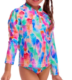 Funkita Svømmetøj|Svømning|Badebluse - Zippy Rash Vest - UV50+ - Tickle Pink