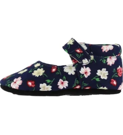 Fuzzies Skindfutter|Ballerina Hjemmesko - Flora - Navy m. Blomster