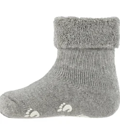 Børn Fuzzies Strømper|Skridsikre Strømper - Lysegrå