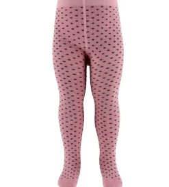 Børn Fuzzies Strømpebukser>Strømpebukser - Gl. Rosa m. Koksgrå Prikker