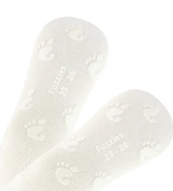 Børn Fuzzies Strømper|Strømper m. Antiskrid - Hvid