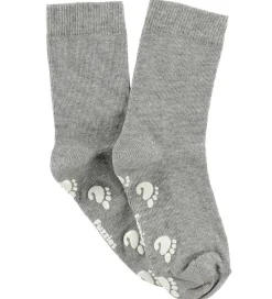 Børn Fuzzies Strømper|Strømper m. Antiskrid - Gråmeleret