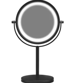 Gillian Jones Spejle|Bordspejl - Rund - LED/Forstørrelse - Mat Sort