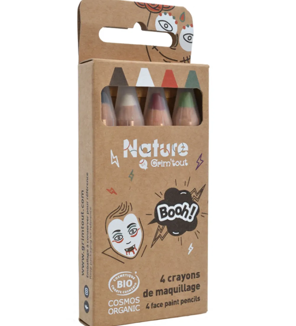 Grim Tout Sminke|Teatersminke - 4 Farveblyanter - Booh