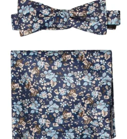 Børn Grunt Slips Og Butterfly|Jakkesæt Og Blazers|Butterfly m. Lommetørklæde - Our Flower - Navy Flower