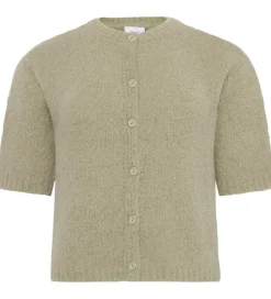 Børn Grunt Striktrøjer|Cardigan - Strik - GrEvissa - Dust Green