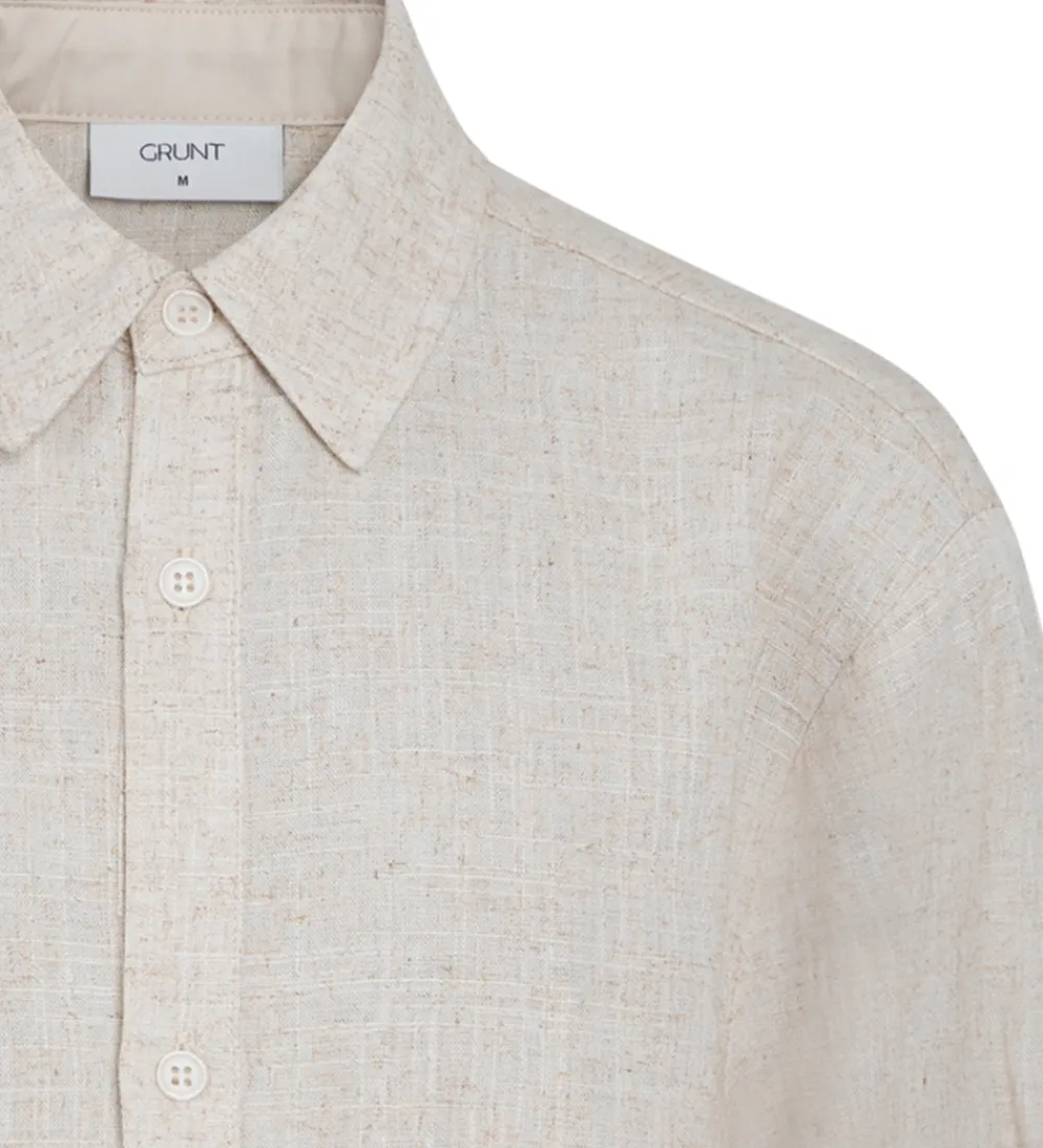 Børn Grunt Konfirmationstøj>Skjorte - Herstal - Hør - Sand