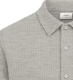 Børn Grunt Konfirmationstøj>Skjorte - Vaflet - GRAlfred - Light Grey Melange