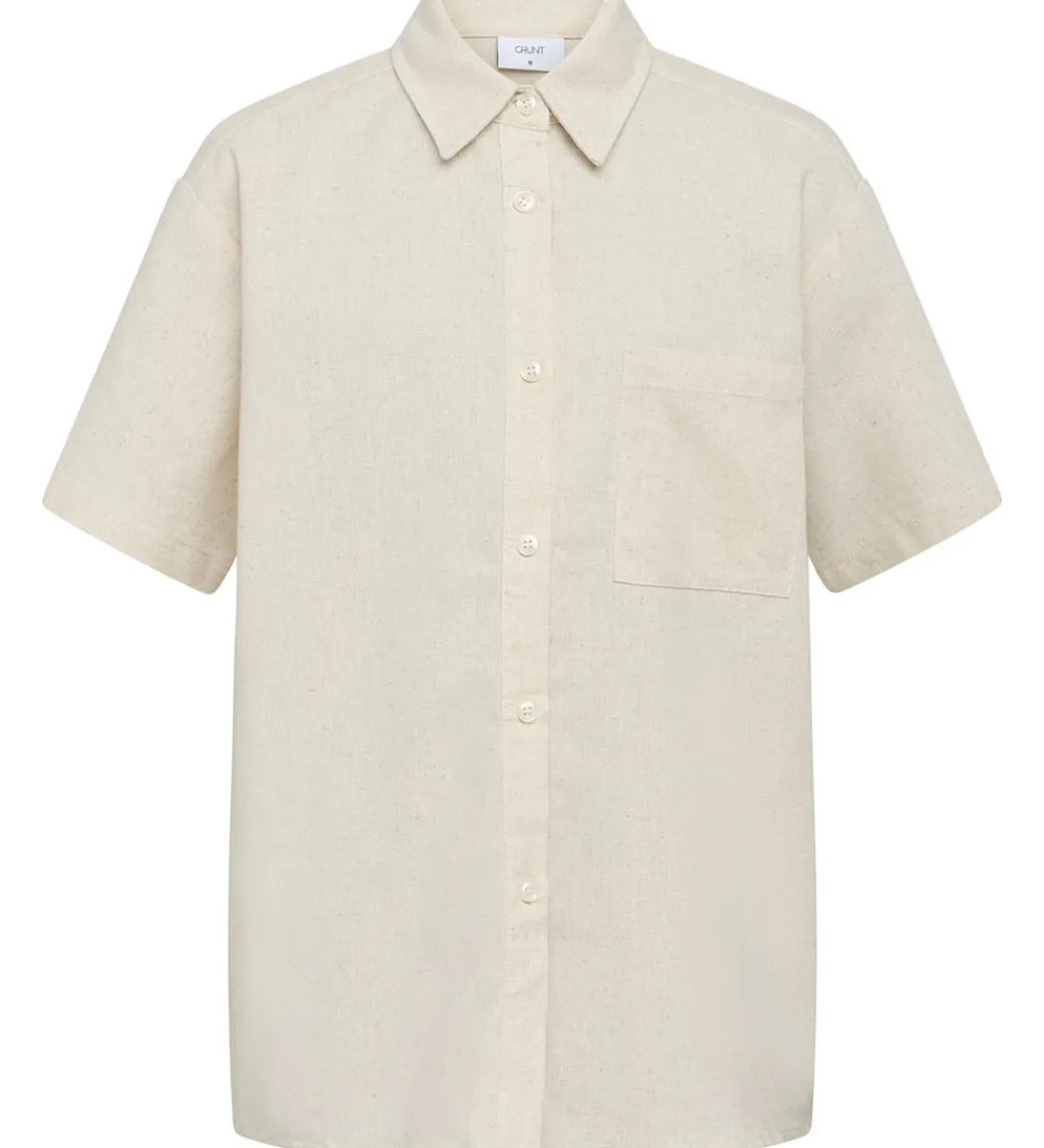 Børn Grunt Konfirmationstøj>Skjorte - Vap - Viskose/Hør - Sand