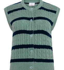 Børn Grunt Veste|Konfirmationstøj|Vest - Strik - GrLine - Dust Green/Navy