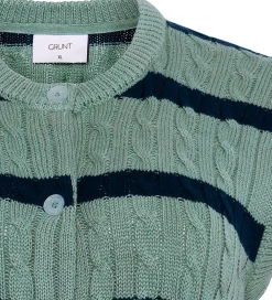 Børn Grunt Veste|Konfirmationstøj|Vest - Strik - GrLine - Dust Green/Navy