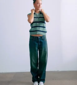 Børn Grunt Veste|Konfirmationstøj|Vest - Strik - GrLine - Dust Green/Navy