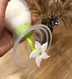 Haakaa Brystpumper|Blomsterstopper til Brystpumpe - Hvid/Grøn