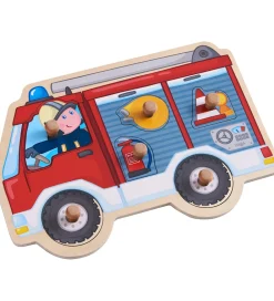HABA Puslespil|Puslespil - 6 Brikker - Træ - Brandbil