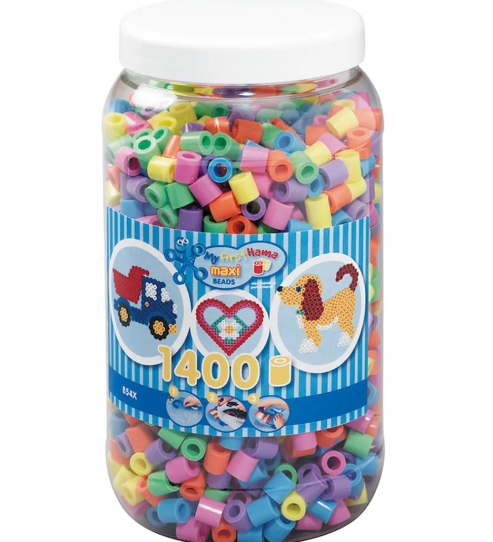 Hama Perler|Maxi Perler - 1400 stk - Pastel Mix