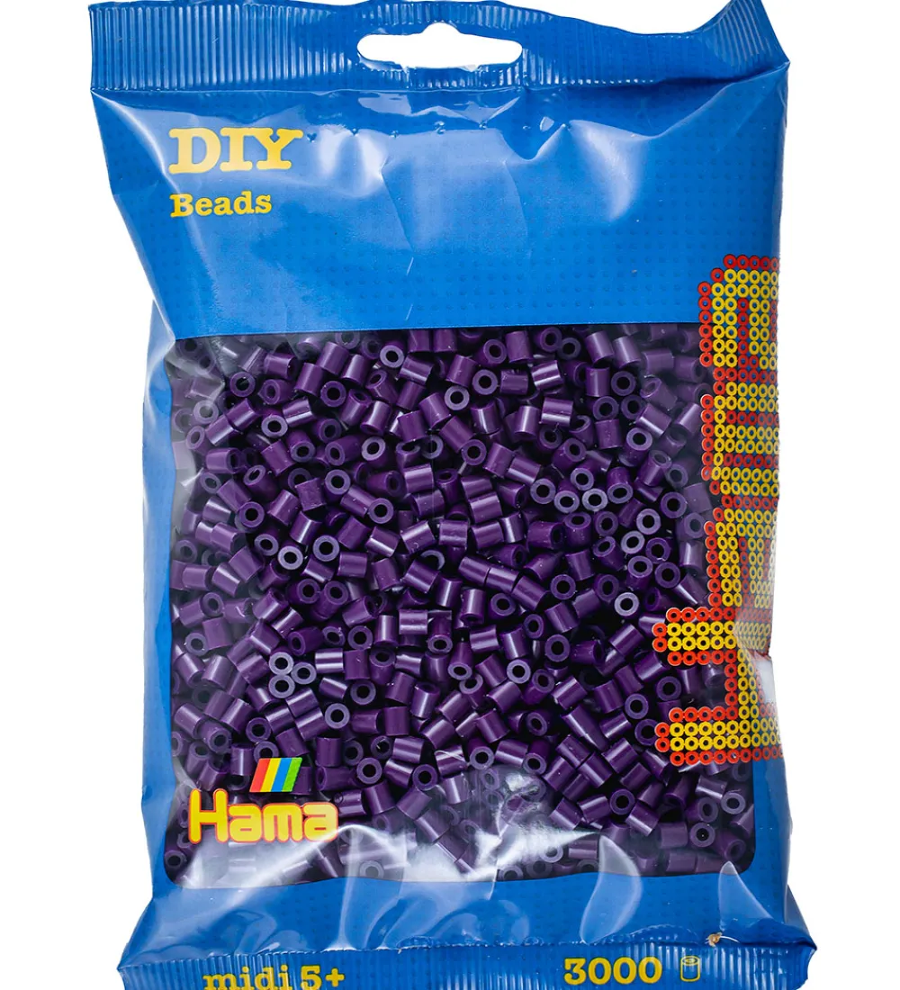 Hama Perler|Midi Perler - 3000 stk. - 108 Aubergine