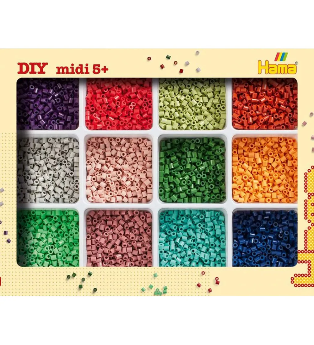 Hama Perler|Midi Perlesæt m. Opbevaring - 9600 stk.